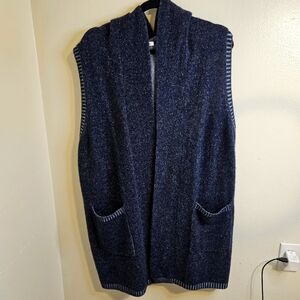 Cazzual Winter Sweater Vest 100% Cashmere with Pockets Size Large